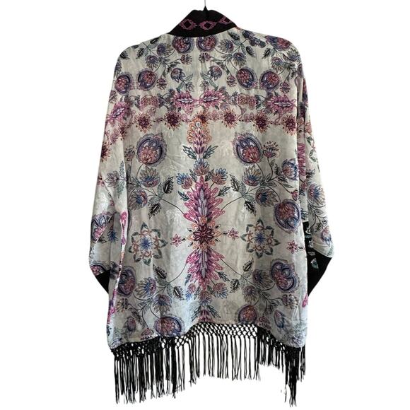 DESIGUAL NWT $159 Williamson Fringed Floral Kimono Top Size XS - Picture 8 of 12